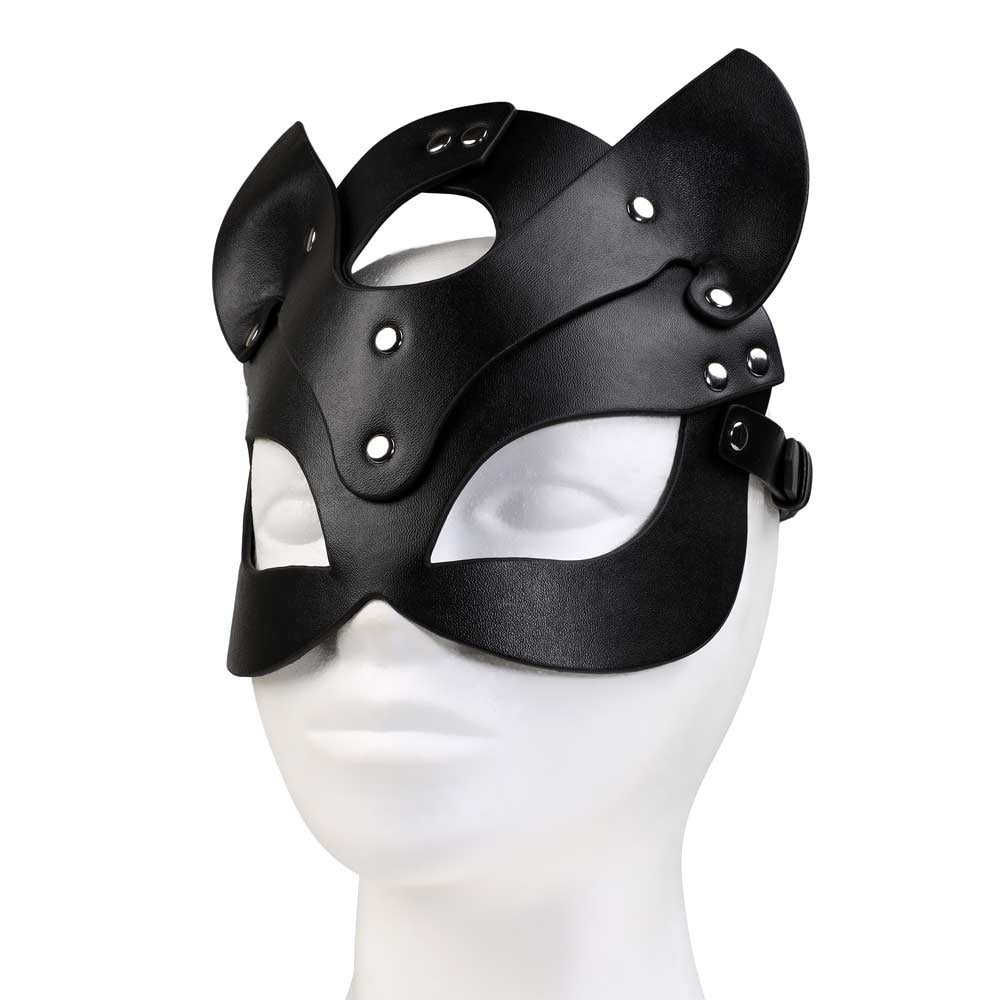 Masque BDSM à oreilles pointues vu de face