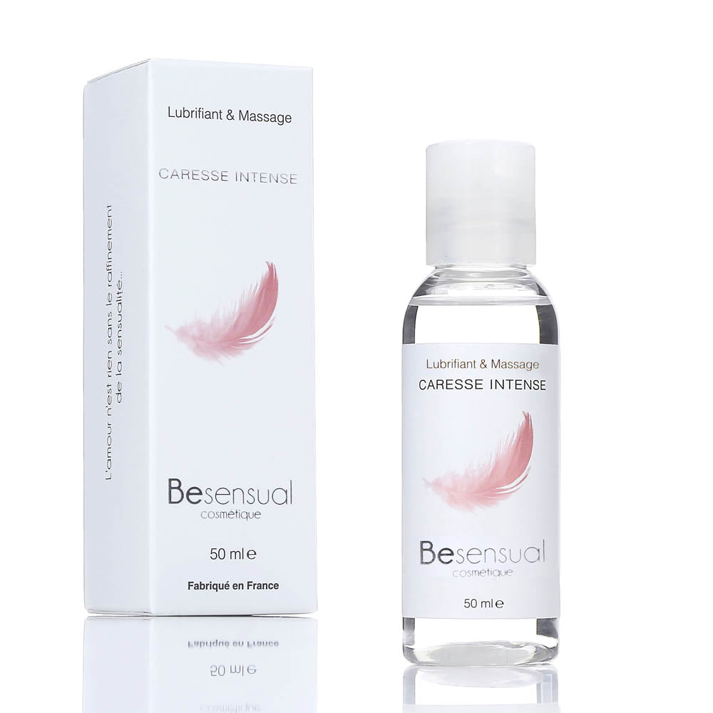 Be Sensual Huile Siliconée Lubrifiant & Massage Neutre Caresse 100 mL Flacon et Packaging Vue de Face