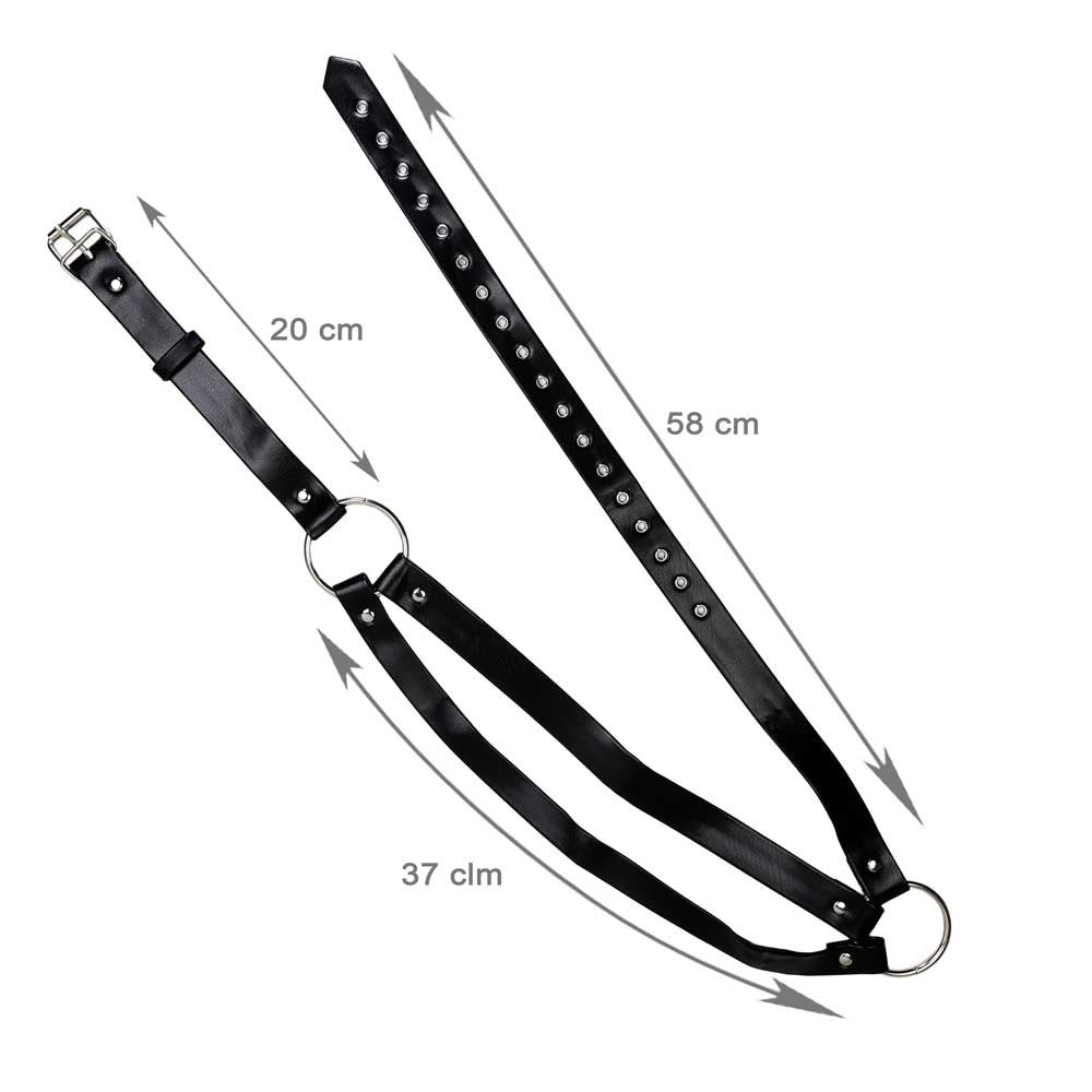 Harnais Noir Torse Homme - Vue Technique - Be Bondage