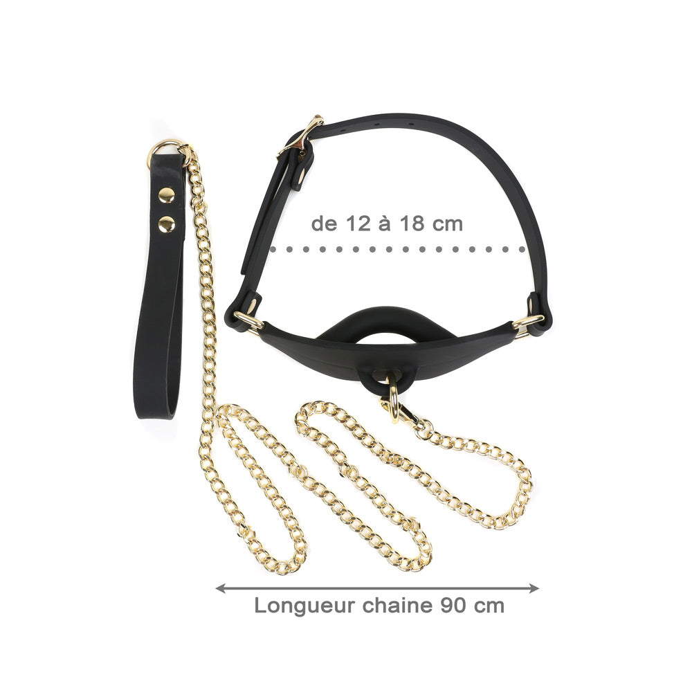 Laisse et Bâillon en Silicone - Accessoire de Soumission - Be Bondage