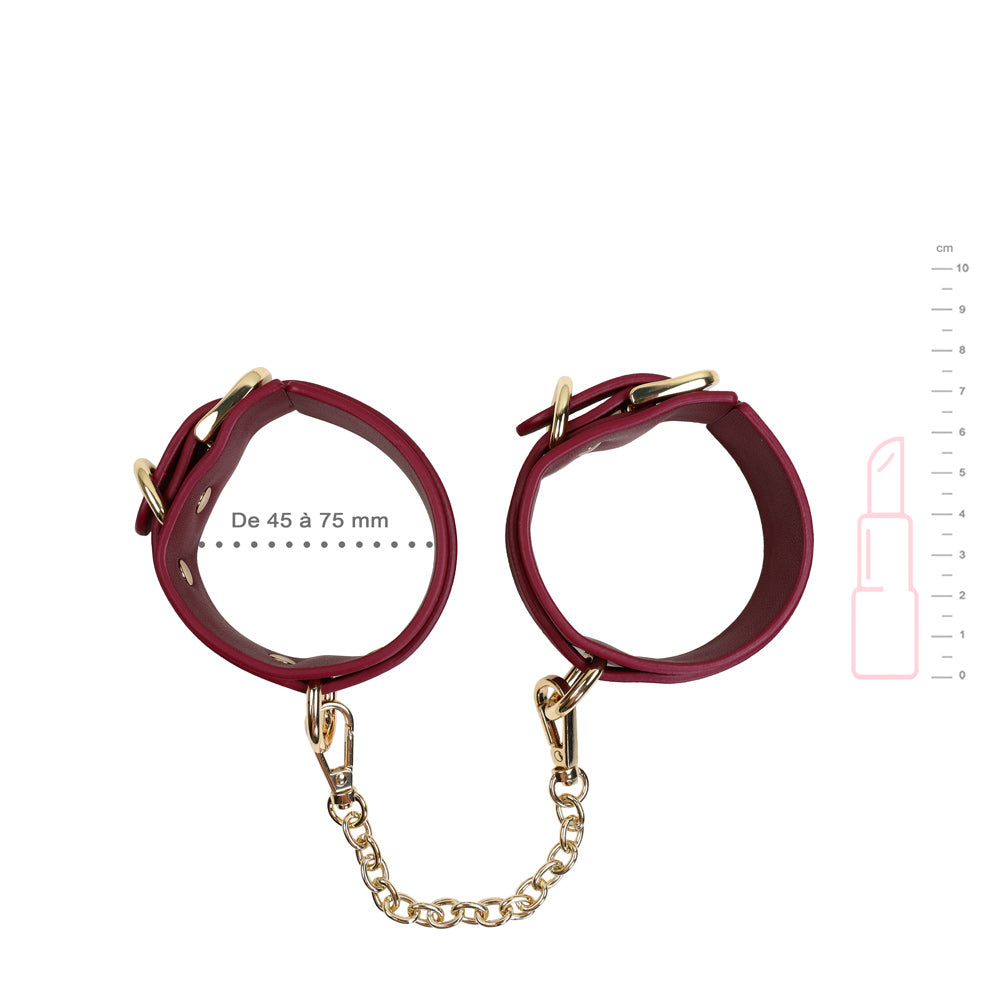 Entraves Poignets - Cuir et Dorures - Be Bondage