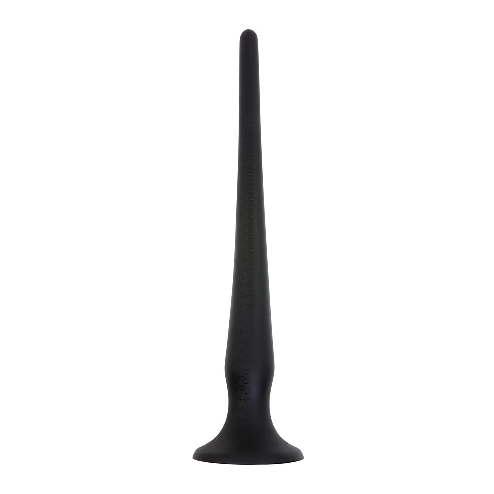 Long Plug en Silicone Noir - Vue Dressée - Be Bondage
