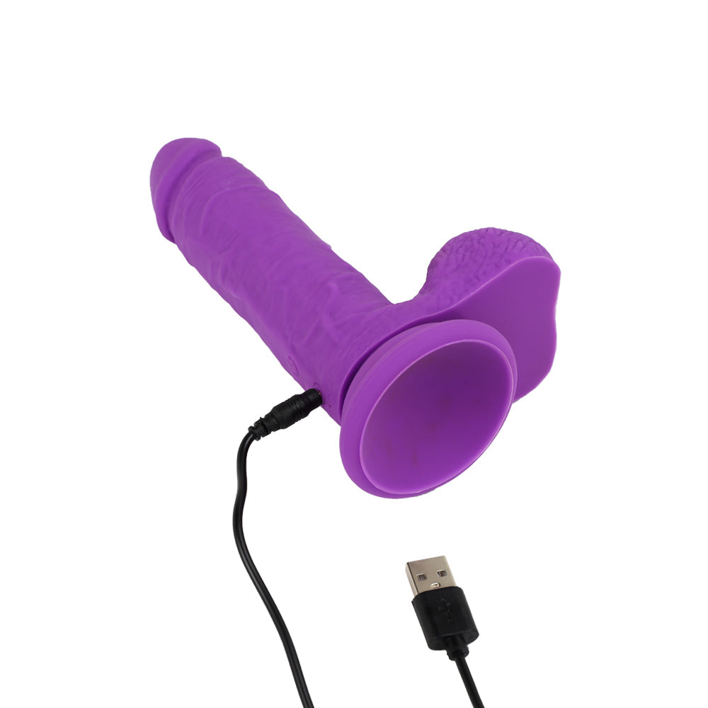 Be Happy Gode Ventouse Vibrant Effervescent Reliefs Réalistes Silicone Rose Télécommandé Vue de Face