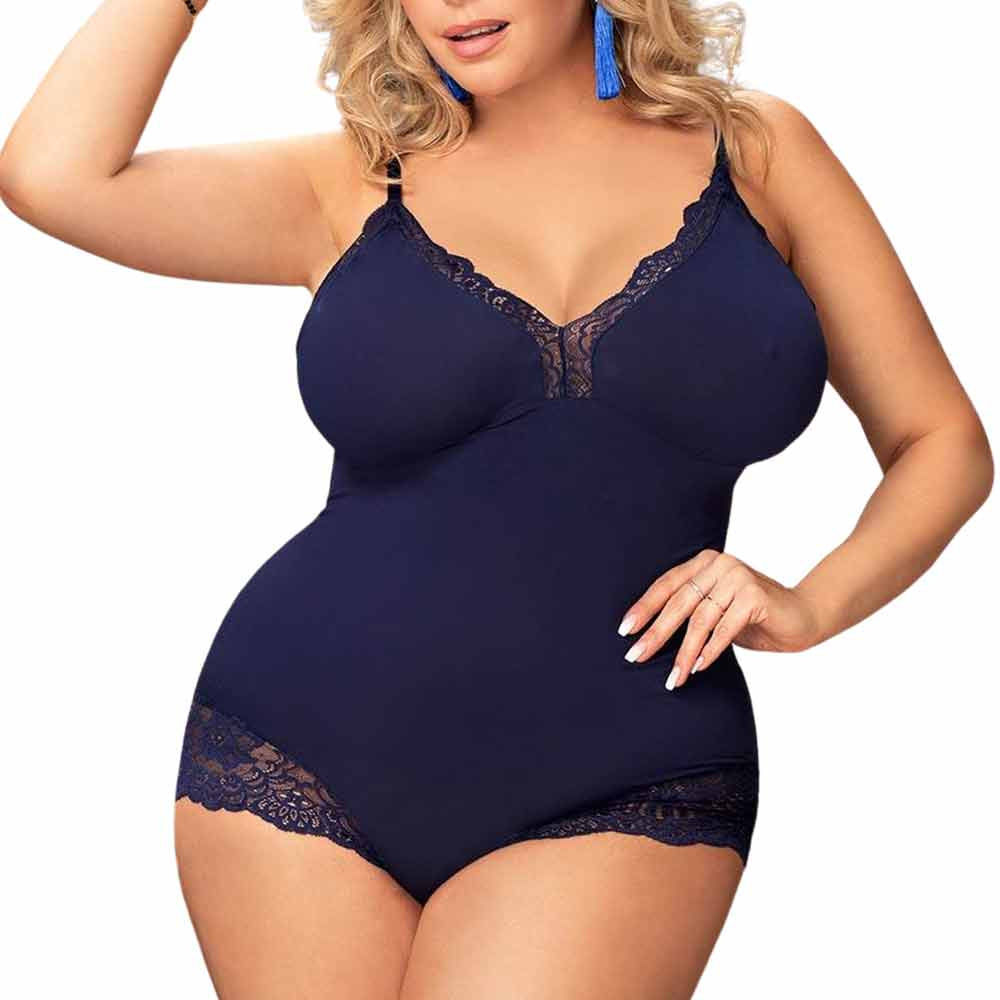 Body Charming- sensual lingerie- noir en dentelle- queensize - porté vue de face