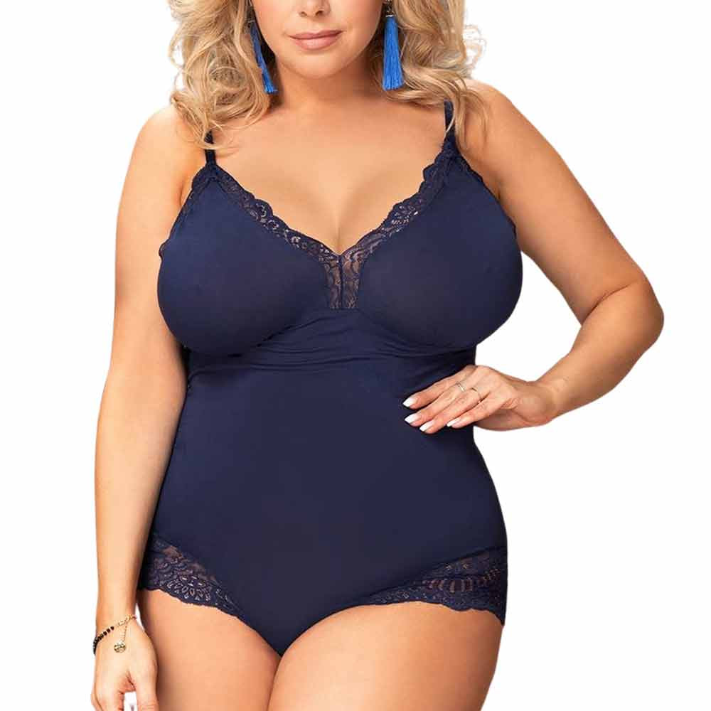 Body Charming- sensual lingerie- noir en dentelle- queensize - porté vue de face