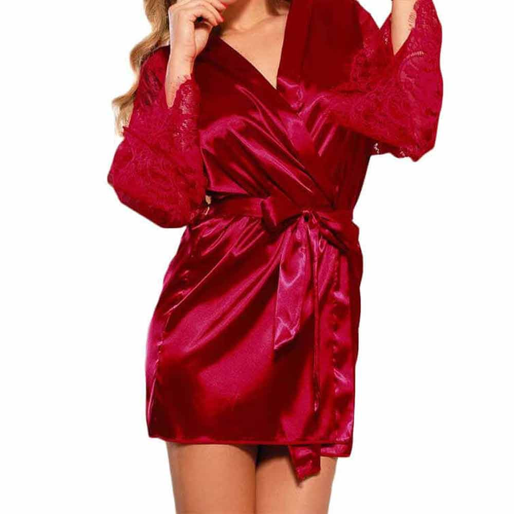 Kimono Satin Lotus - Sensual Lingerie