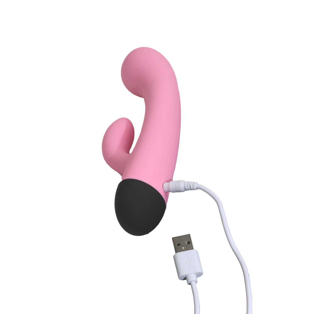 INEDIT - Le Rabbit Rose Be Happy avec son chargeur DC/USB branhcé