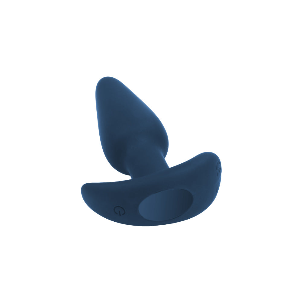 TEMPETE - petit plug vibrant télécommandable bleu nuit pour débutante