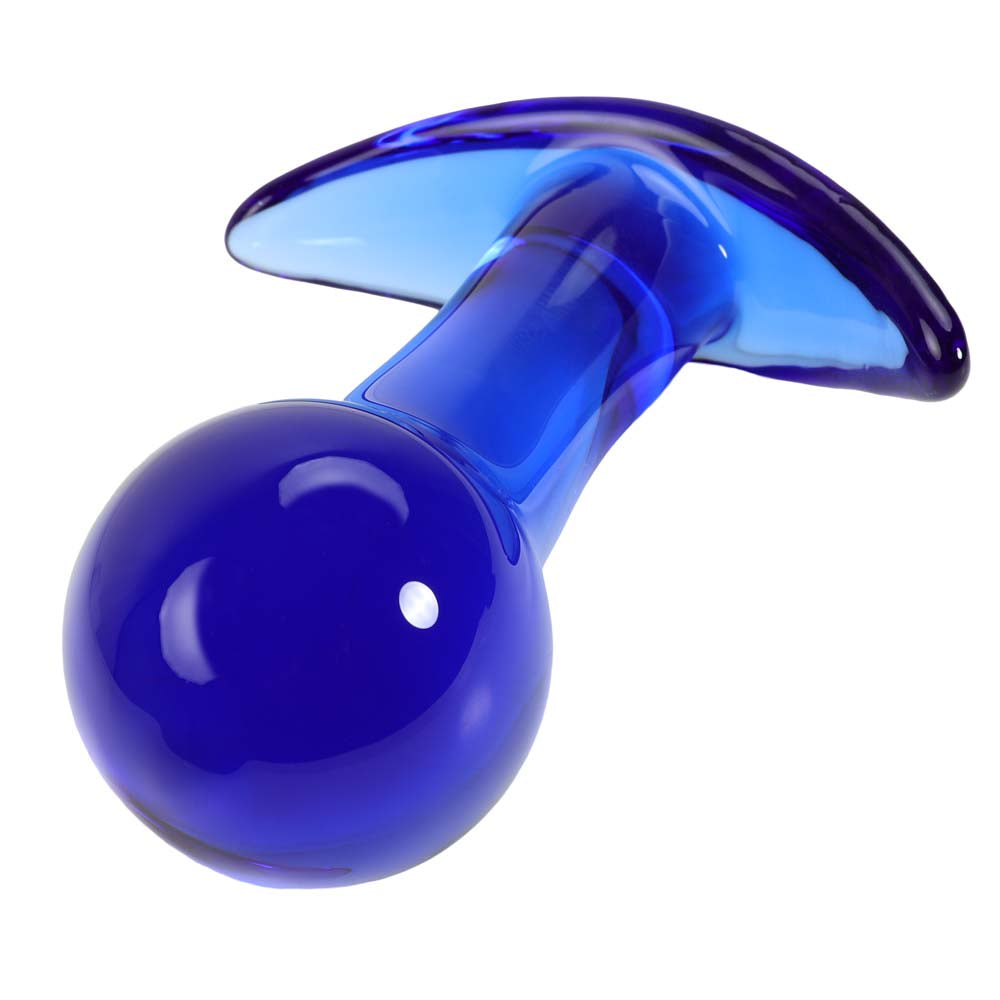 Plug en verre avec arrêt en T, bleu nuit