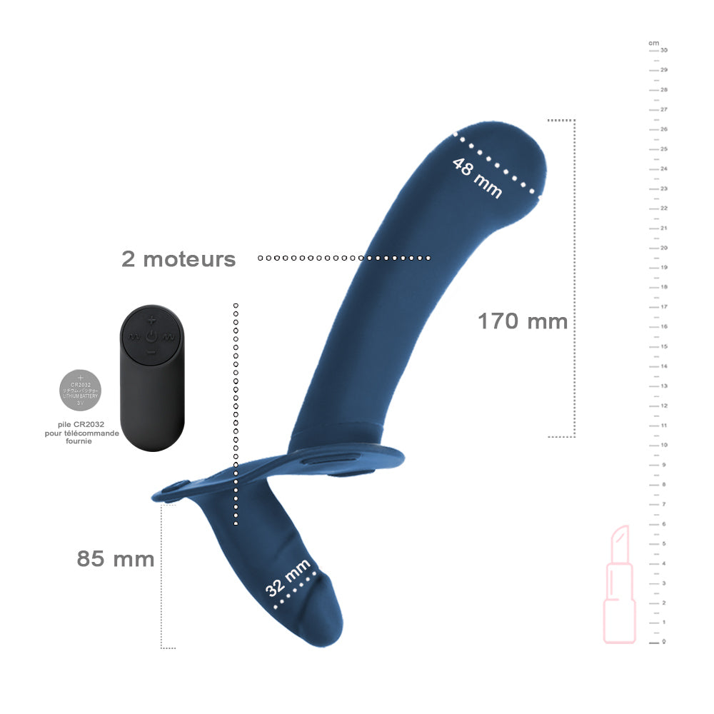 Empereur Double Gode Ceinture L Bleu