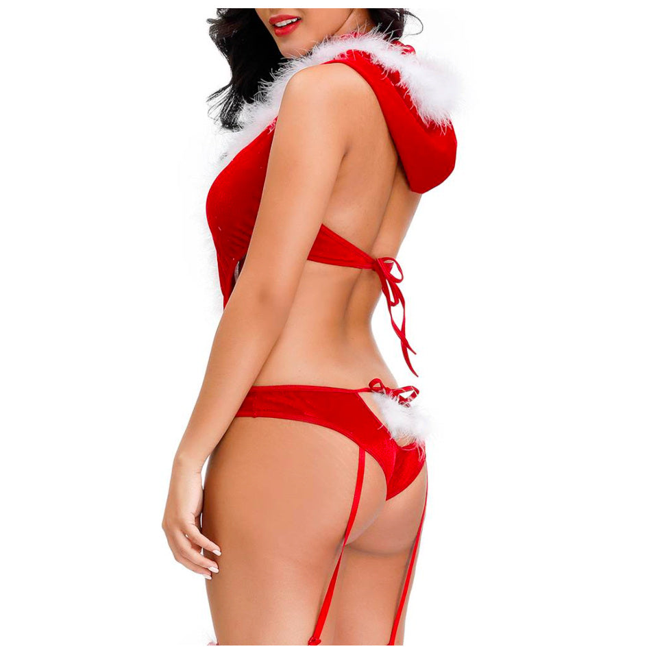 Body de noël sexy - Capuche - Sensual Lingerie dos