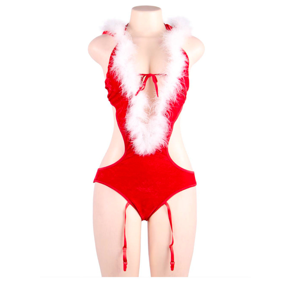 Body de noël sexy - Capuche - Sensual Lingerie face 1