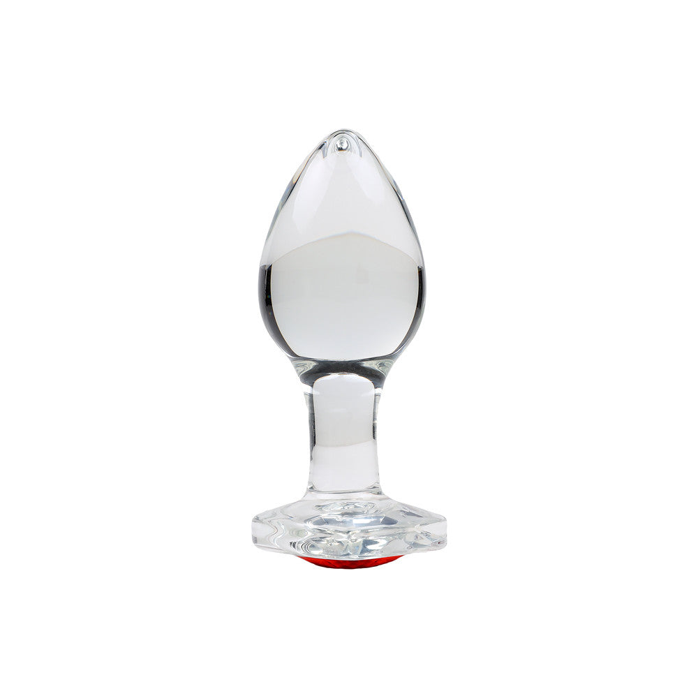 Plug en verre coeur rouge 282
