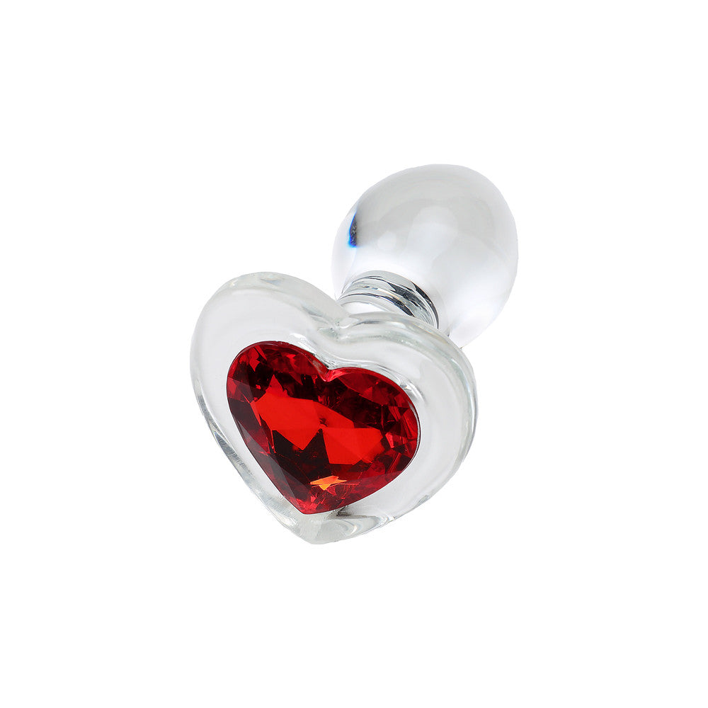 Plug en verre coeur rouge 282