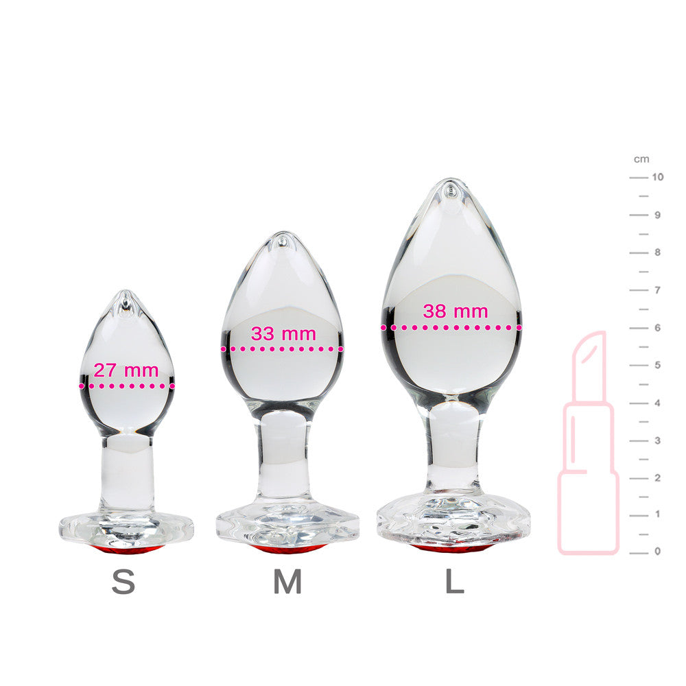 Plug en verre coeur rouge 282