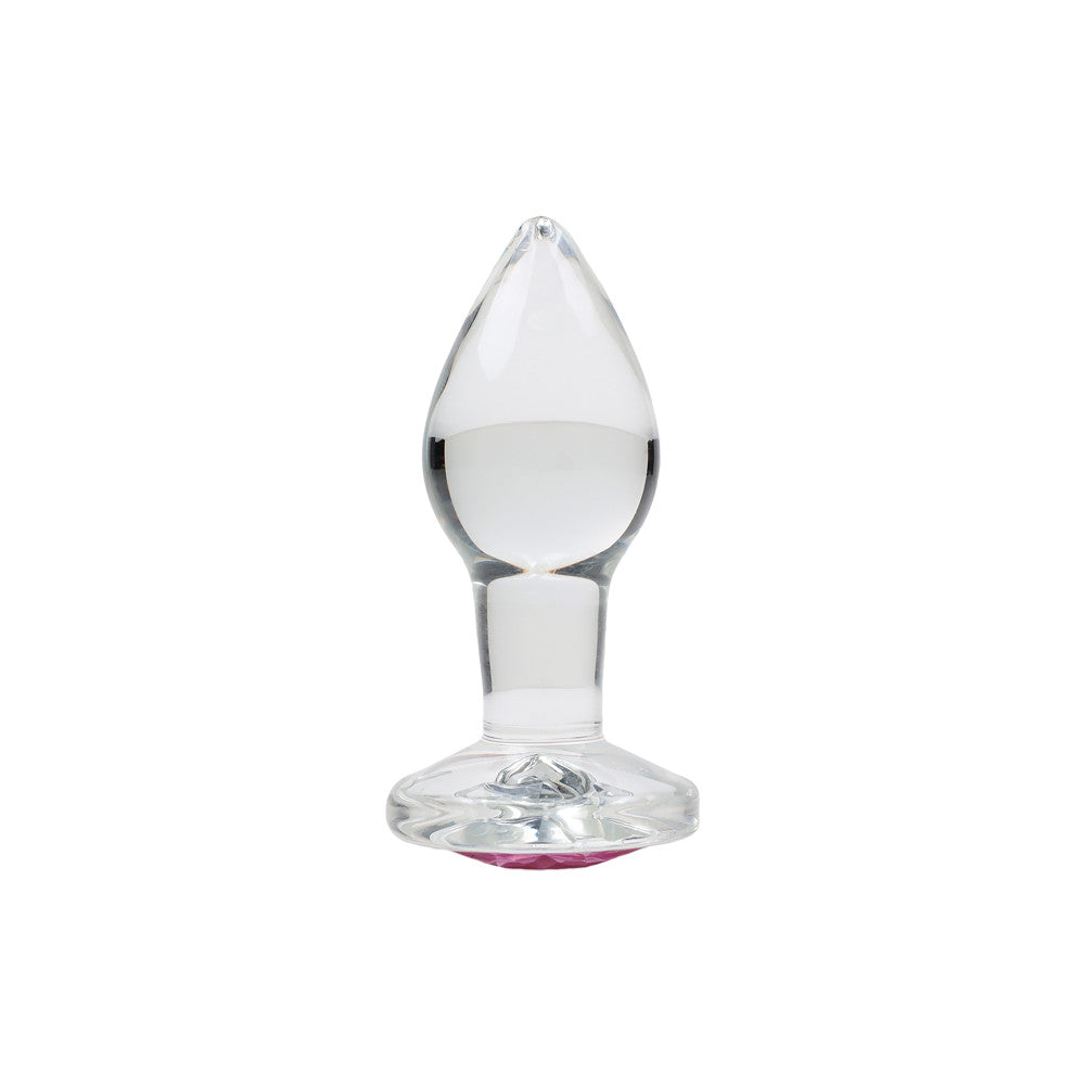 Petit plug verre rose droit