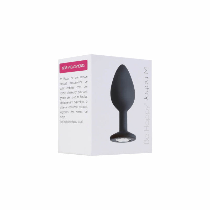 Plug anal bijou noir taille M boite face