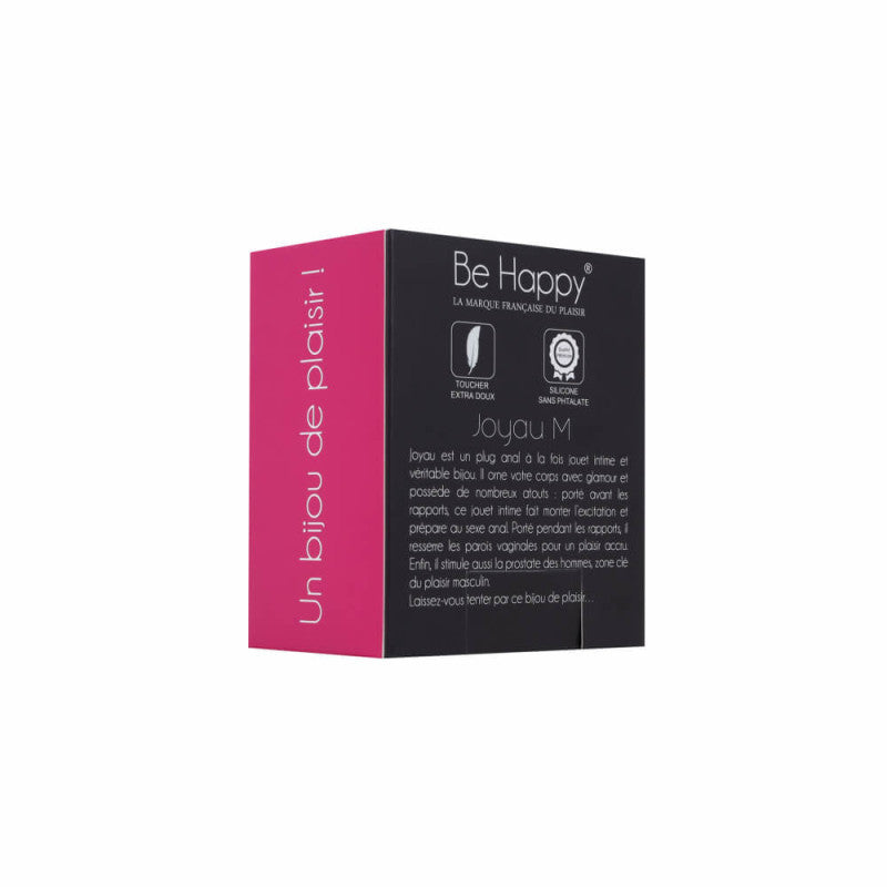 Plug anal bijou noir taille M boite dos