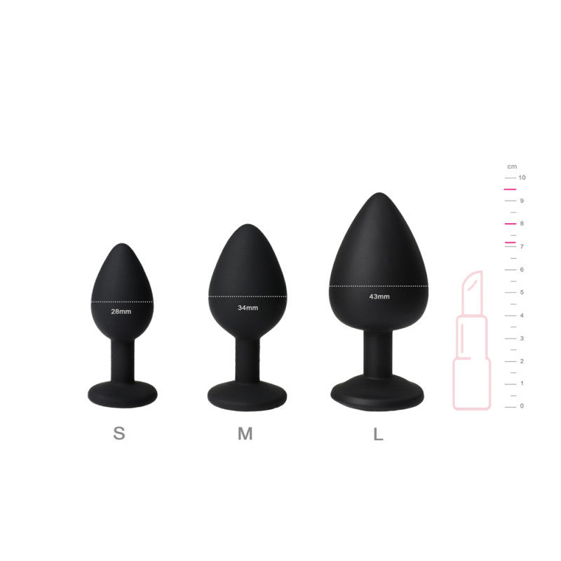 Plug anal bijou noir taille S/M/L