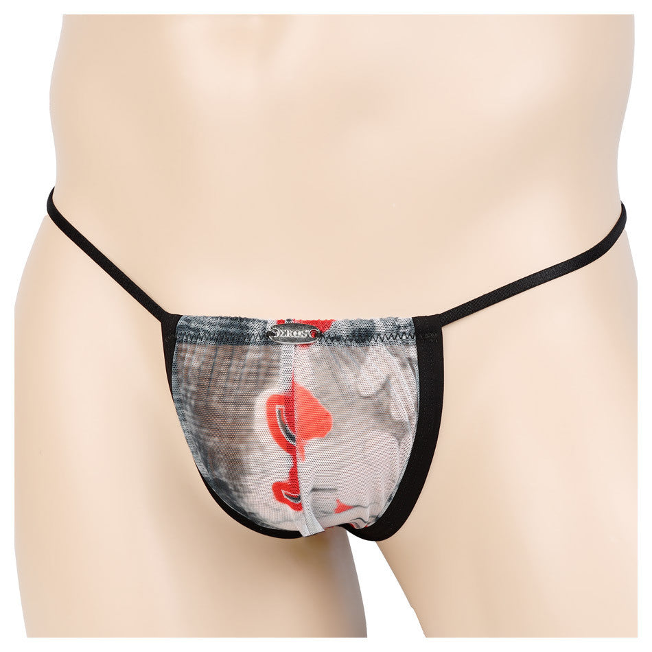 string ficelle homme rusty  gris et rouge