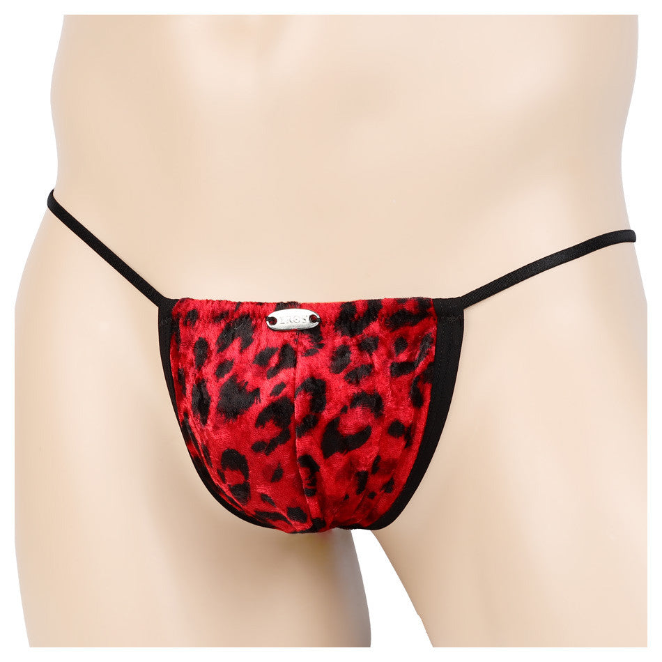 string ficelle homme rusty  léopard rouge fantaisie