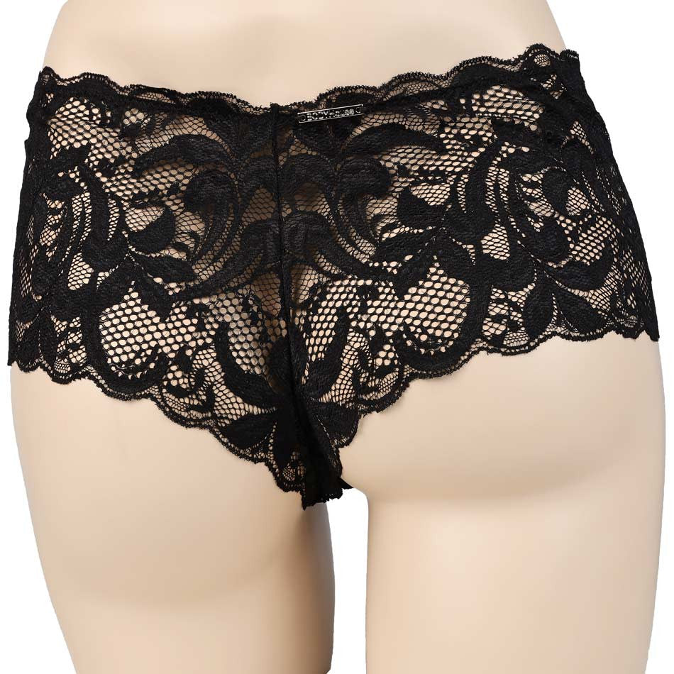 Shorty dentelle eros veneziani noir vue de dos
