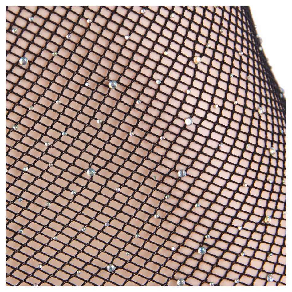 Robe microfibre moulante résille et strass Britney Sensual LIngerie noir détails strass