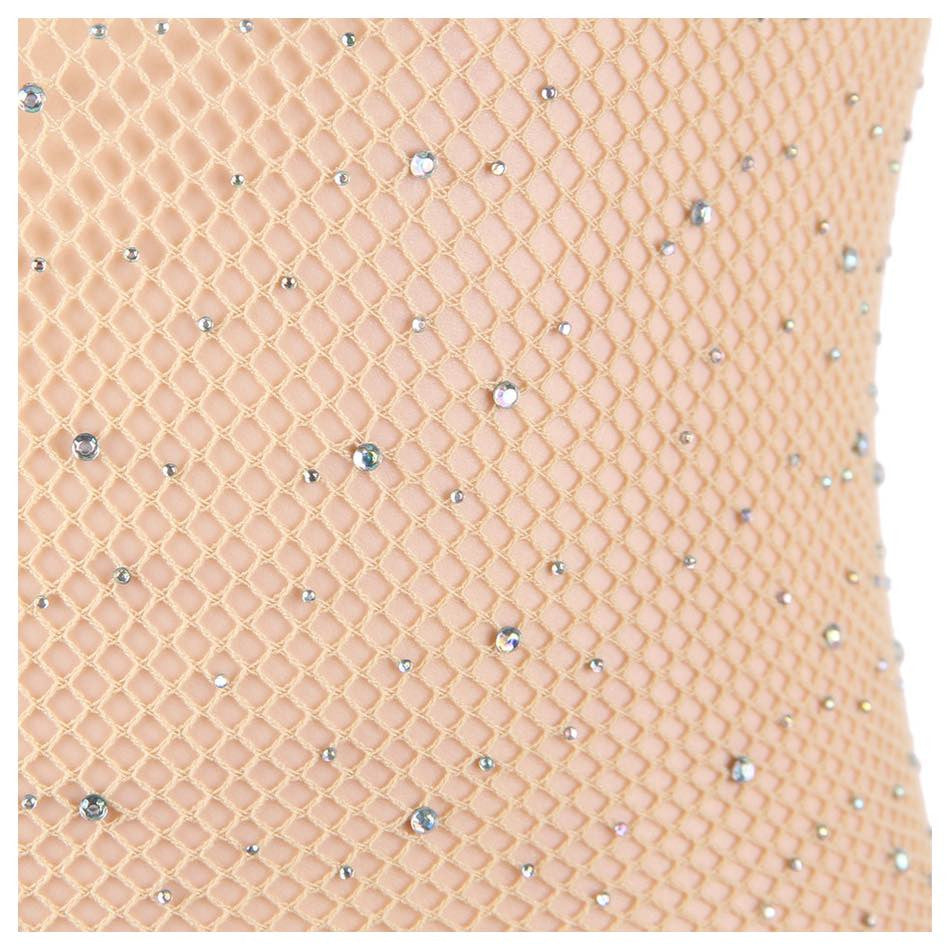 Robe microfibre moulante résille et strass Britney Sensual LIngerie chair détails strass