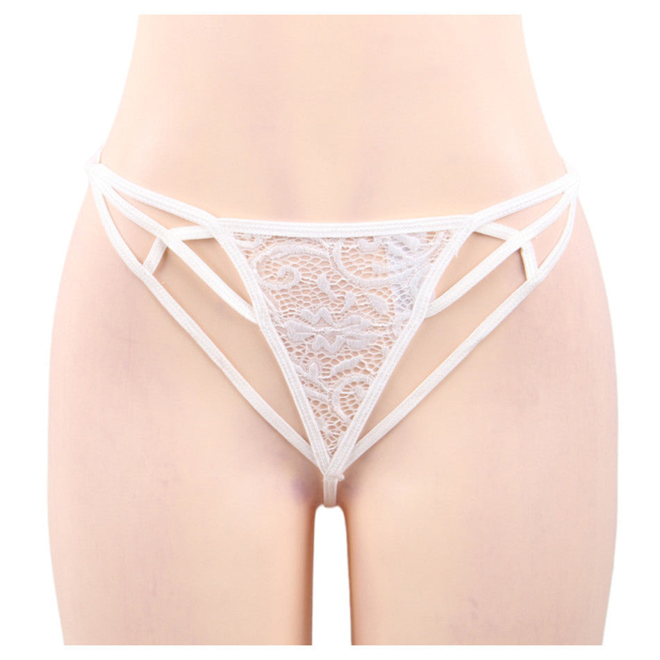 Robe longue sexy fendue voile et dentelle Terry Sensual Lingerie blanc détails