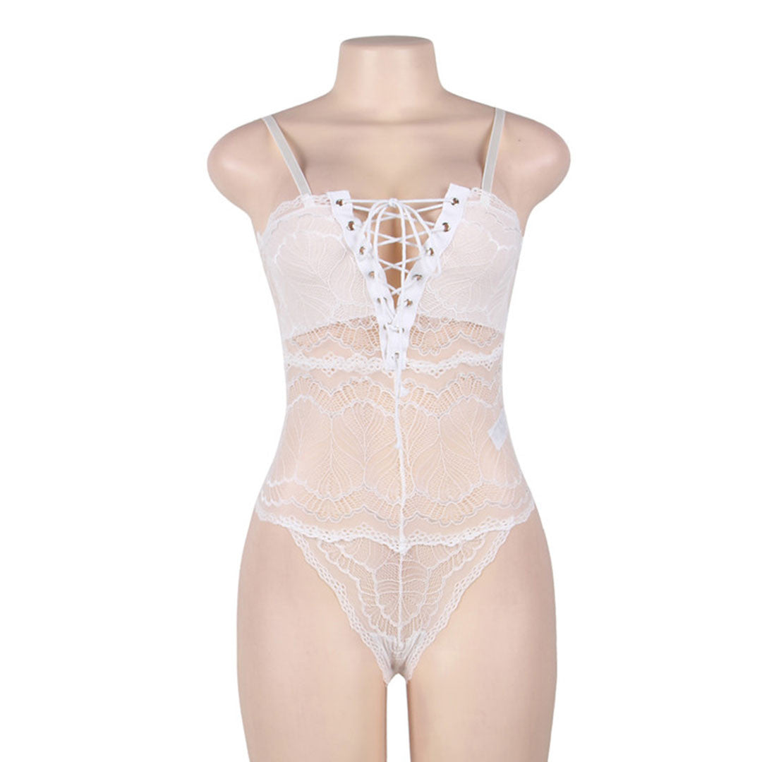 Body lacet pin up blanc