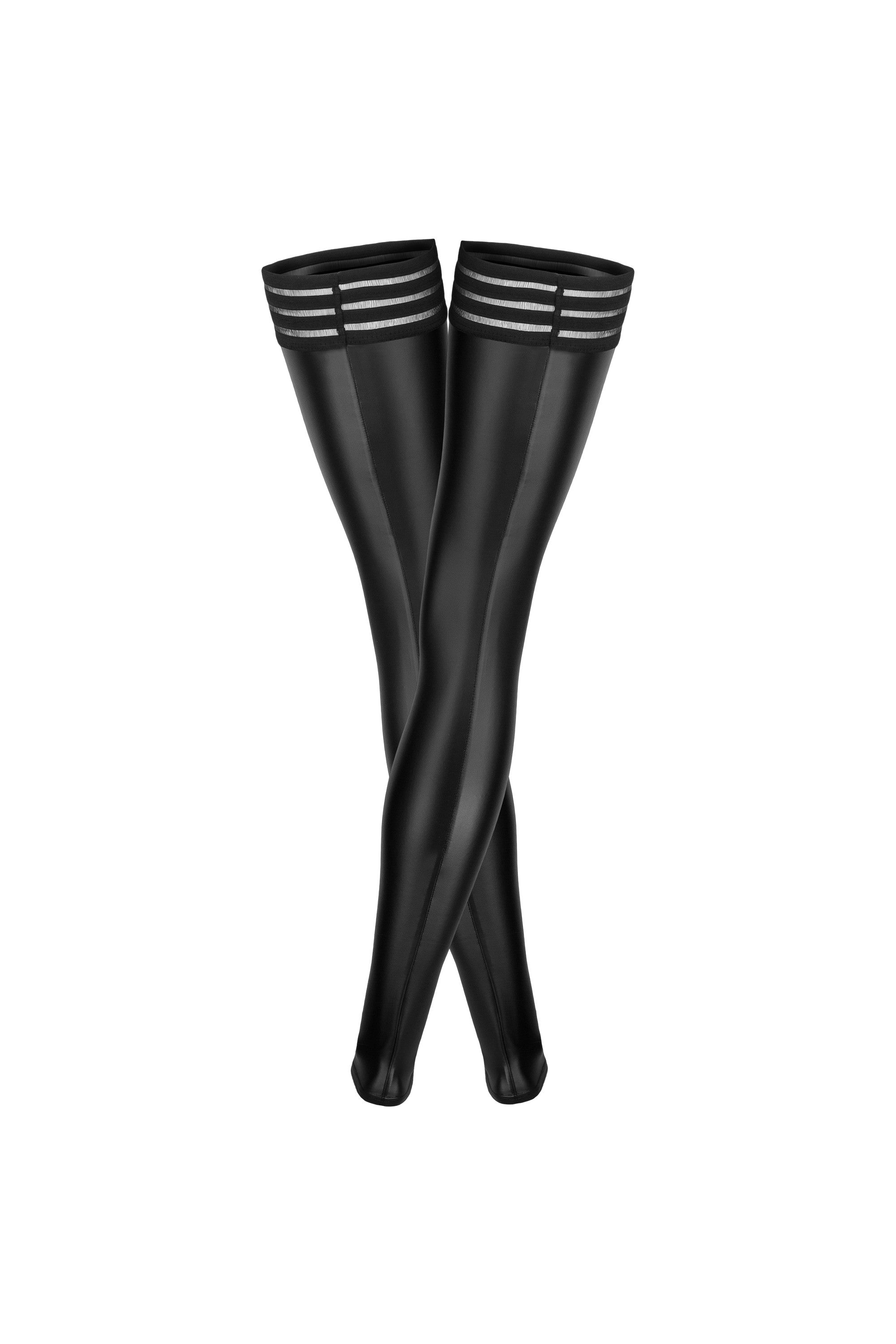 Bas Laqué Sans Pied Julietta - Noir Handmade