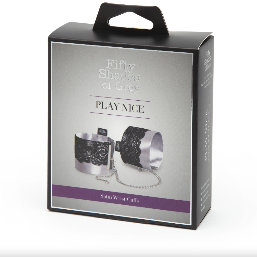 Menottes en satin et dentelle - 50 nuances de grey