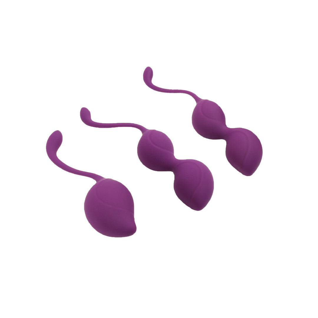 Be happy-boules de geisha - set évolutif pour remuscler le  périnée - en silicone viole - allongés
