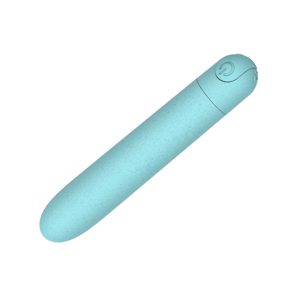 Zoom du Mini Stimulateur Clitoridien Bleu Eco Responsable - Satisfaction