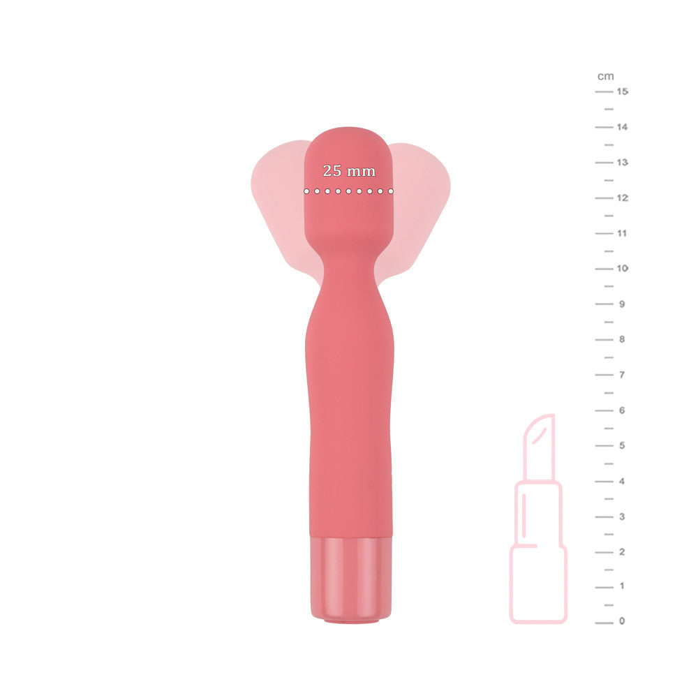 stimulateur clitoridien wand frisson corail avec indication des dimensions