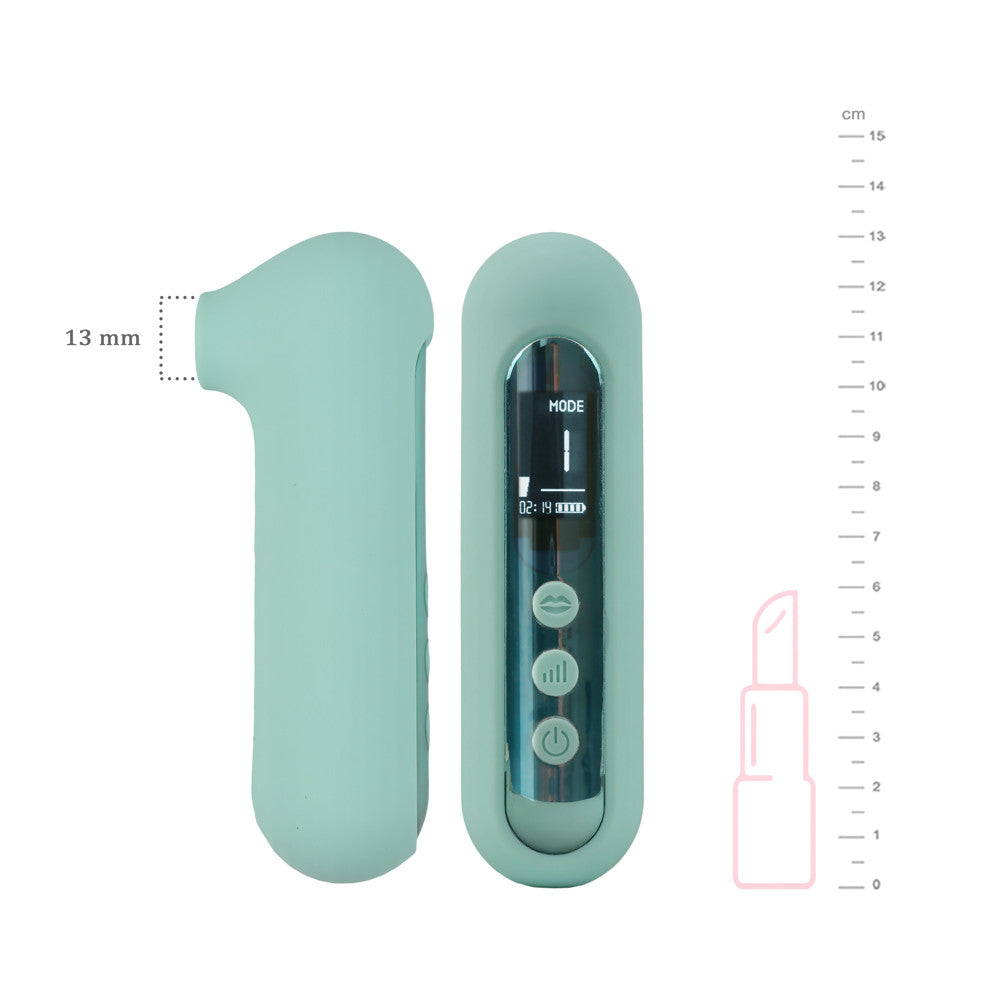 stimulateur clitoridien contact bleu avec indication des dimensions