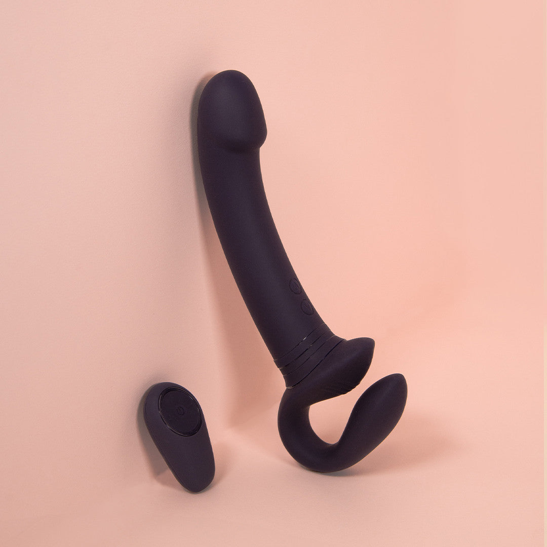 strap on souverain noir avec telecommande pour double stimulation
