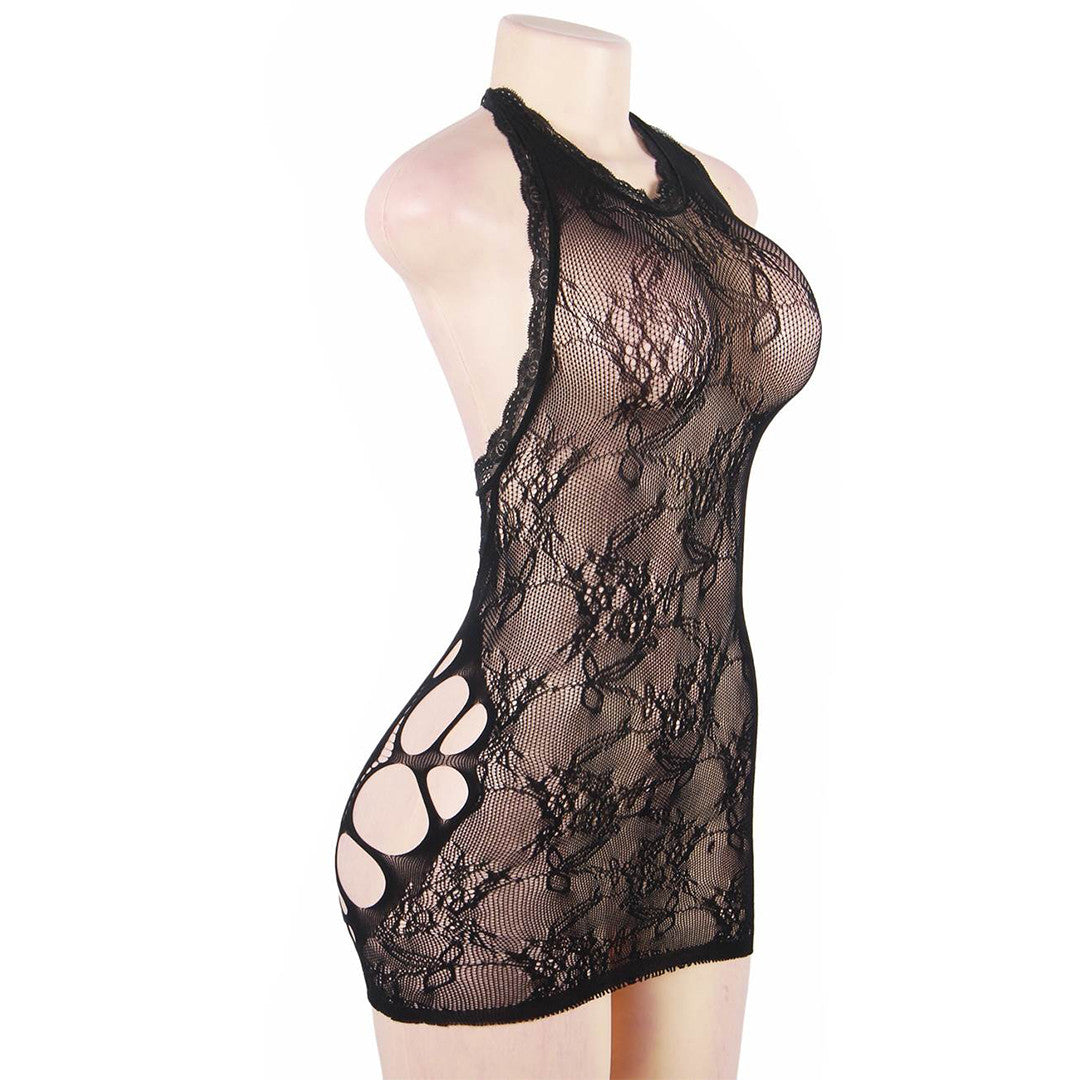 Mini Robe en Résille Heart - Broderies et ajourage sensuel - Sensual Lingerie