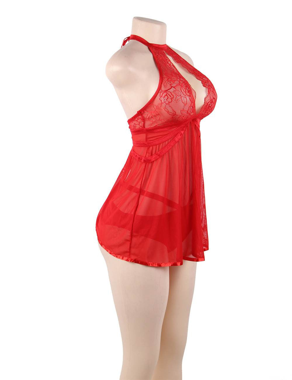 Nuisette Babydoll Trèfle - Dentelles et voile - Sensual Lingerie