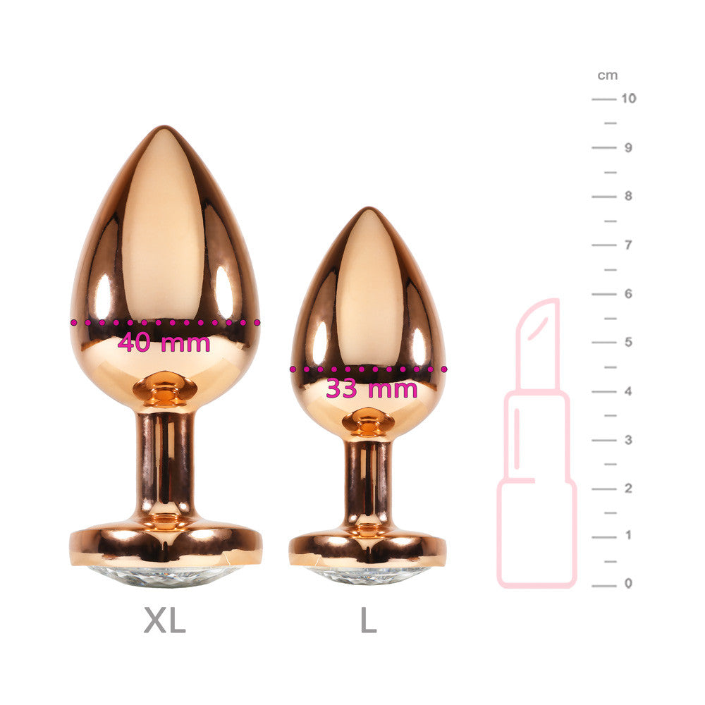 Dimensions plug Coeur Alu Rose L/XL - Steel Lovin U