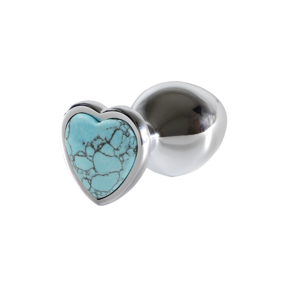 Plug Coeur Aluminium Stone L Bleu - Steel Lovin U