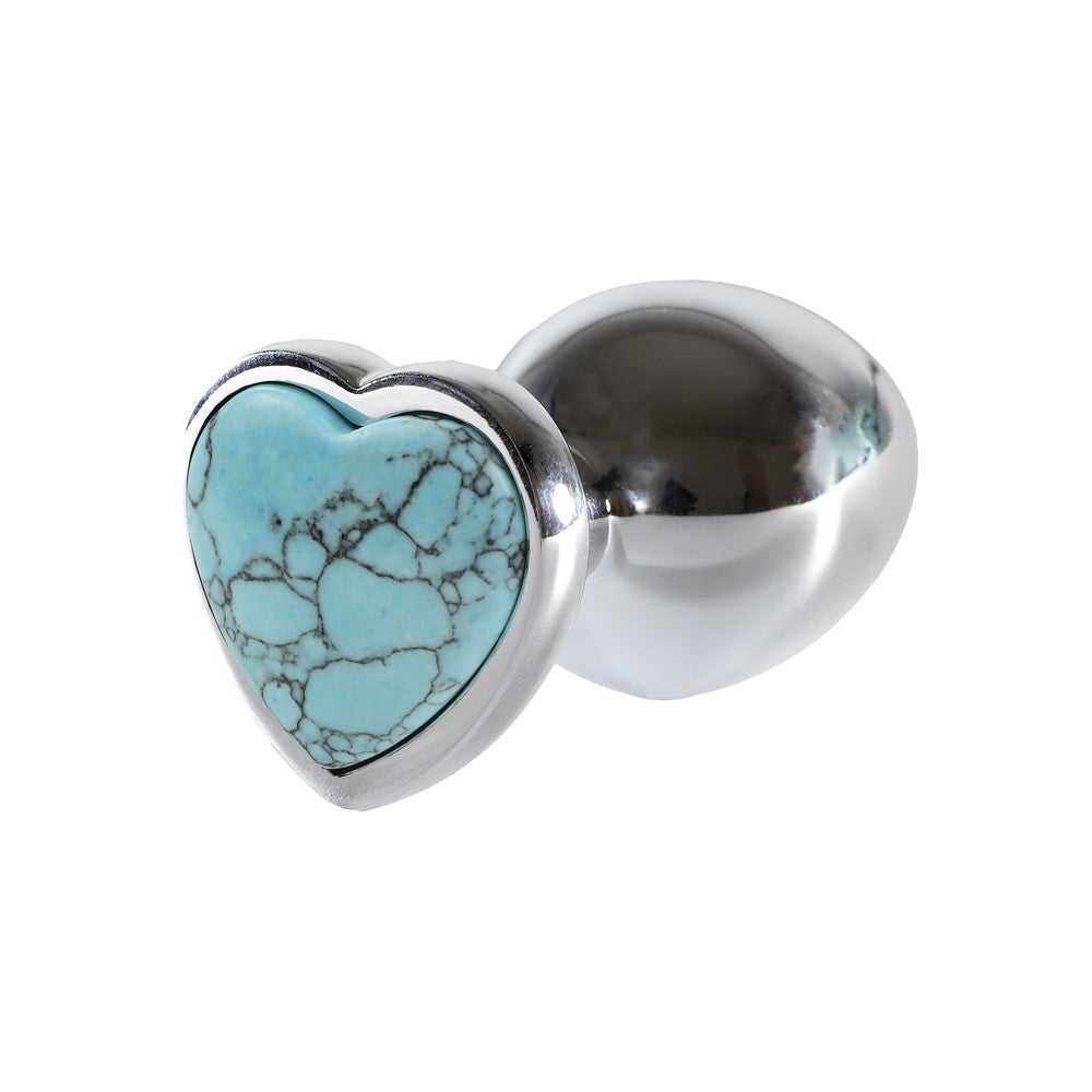 Plug Coeur Aluminium Stone XL Bleu - Steel Lovin U