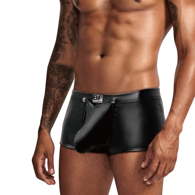 Boxer wetlook Xavier - Ouverture à pressions - Bellyfashion