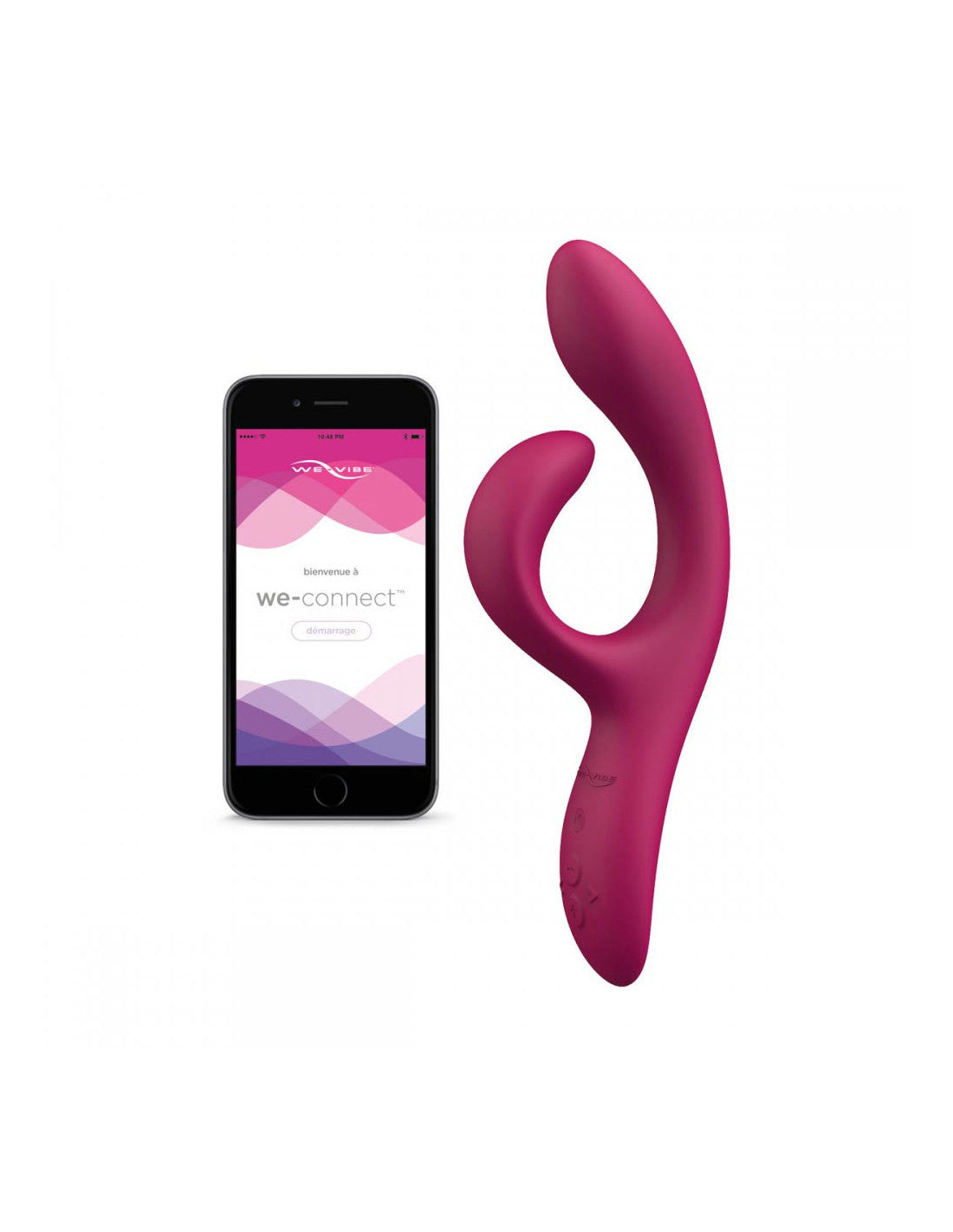 vibromasseur rabbit nova 2 fuchsia connecte sur application smartphone