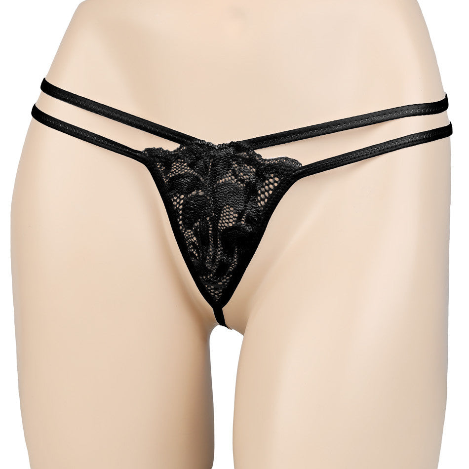 String americain lanieres rosanna eros veneziani vue de face noir