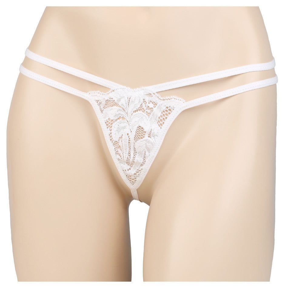 String americain lanieres rosanna eros veneziani vue de face blanc