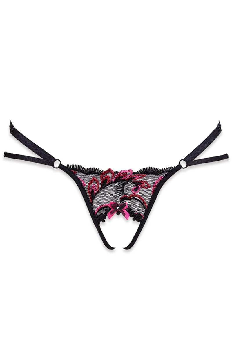 String Ouvert à Guipure Cabaret