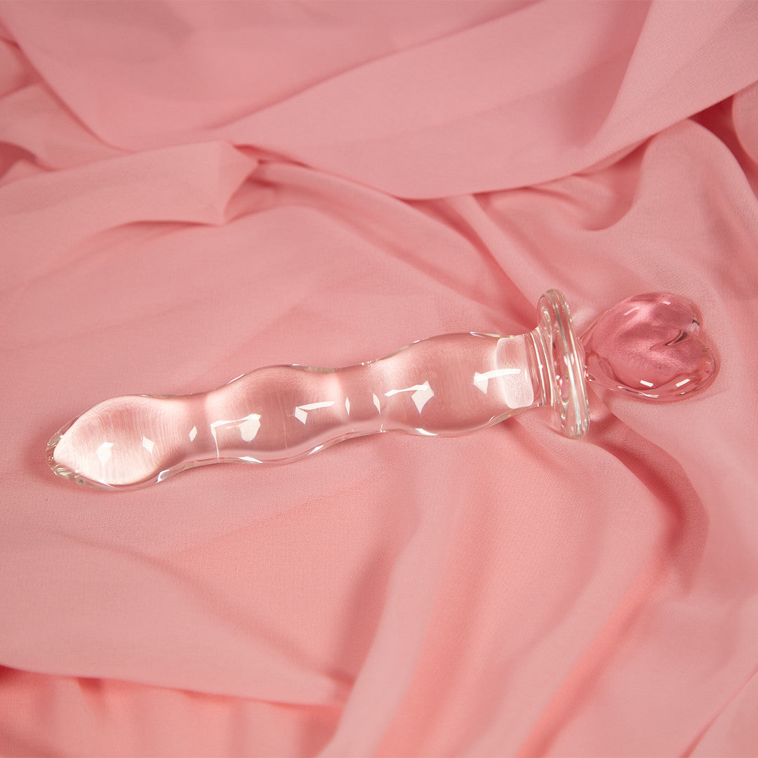 Photo d'ambiance Chaîne Anale Cœur en Verre Pyrex - Glassy Toy