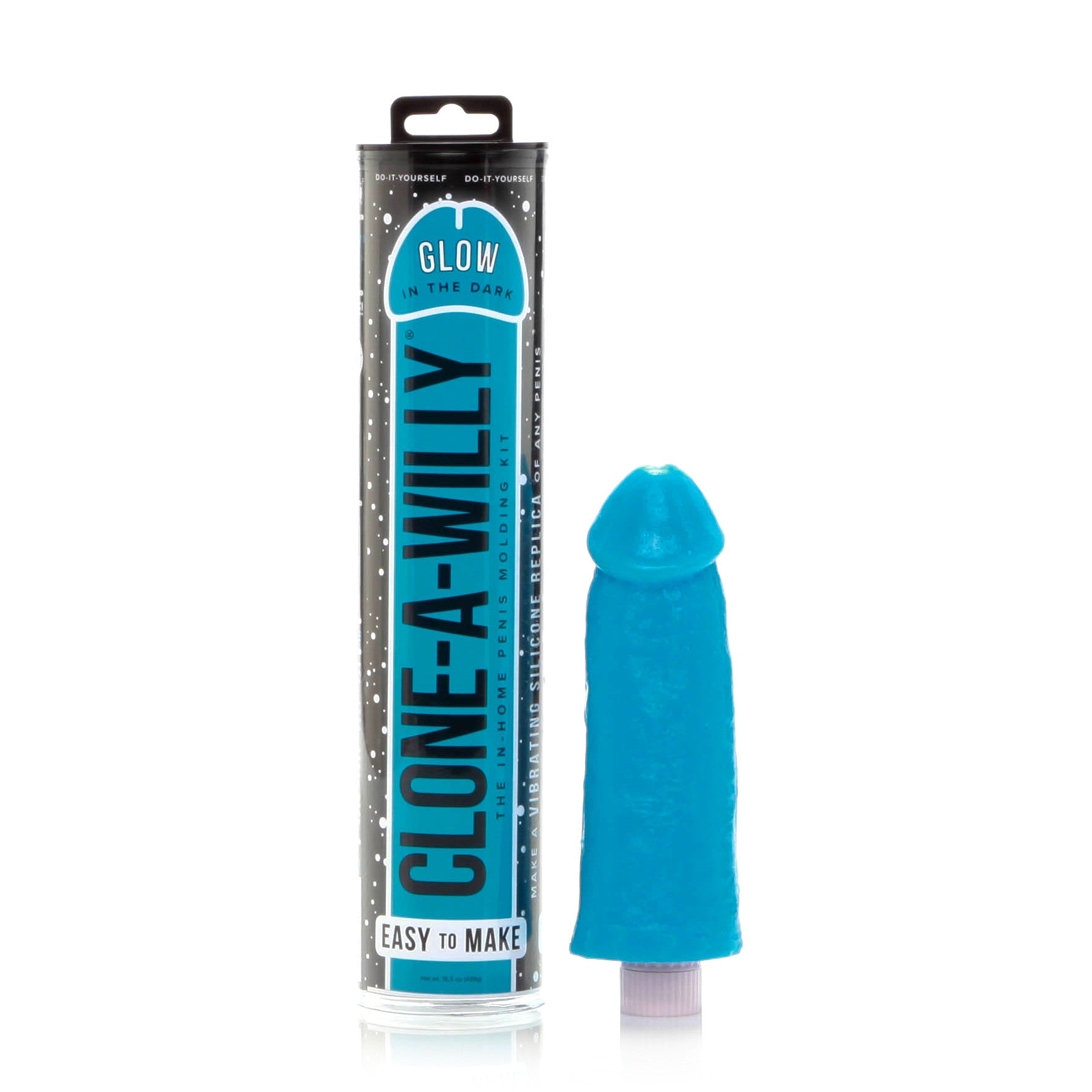 Kit Moulage de Pénis Vibrant Phosphorescent Bleu