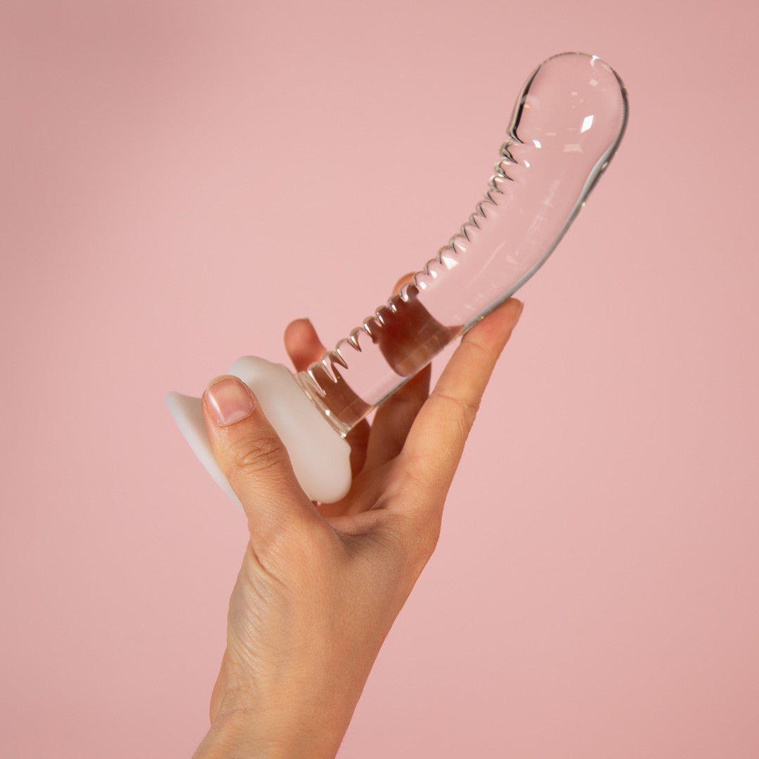 Dildo Pyrex Transparent + Base Silicone